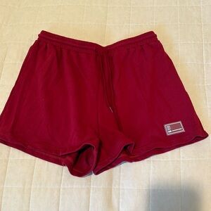 soft red shorts, large